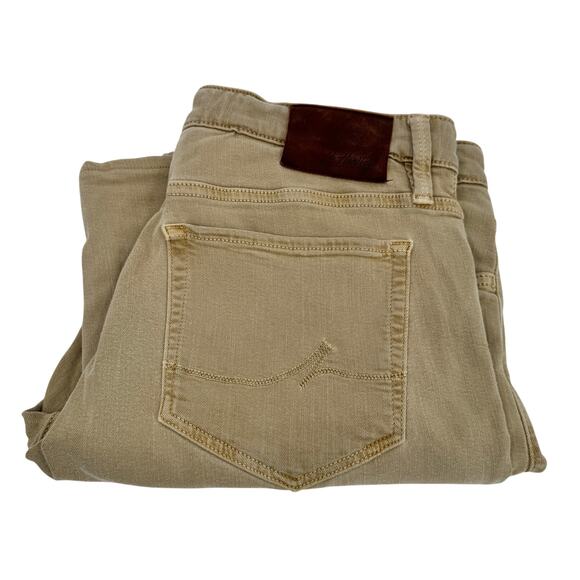 34 Heritage Jeans Mens 34 (35x29 ACTUAL) Courage Mid Rise Light Tan Denim HEMMED - Picture 1 of 12